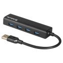 USB (3.0) HUB 4-port, Quadro Express, czarny, Defender, kompaktowy