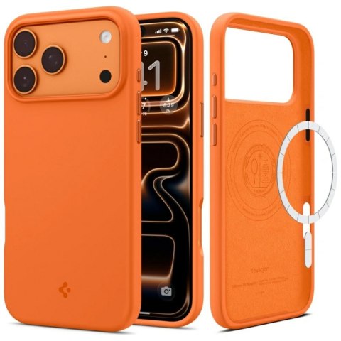 Etui Spigen Silicone Fit MAG MagSafe do iPhone 17 Pro Max pomarańczowy