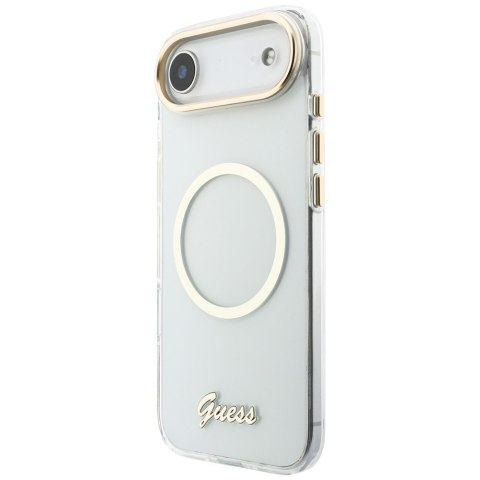 Etui Guess IML Script Metal MagSafe do iPhone Air przezroczysty