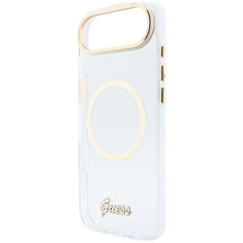 Etui Guess IML Script Metal MagSafe do iPhone Air przezroczysty