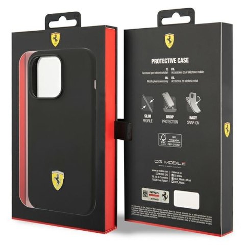 Ferrari FESSIHMP14LBK iPhone 14 Pro 6,1" czarny/black hardcase Silicone Metal Logo Magsafe