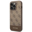 Guess GUHCP14XG4GLBR iPhone 14 Pro Max 6,7" brązowy/brown hard case 4G Stripe Collection