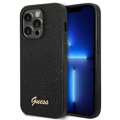 Guess GUHCP14XHGGSHK iPhone 14 Pro Max 6,7" czarny/black hard case Glitter Script