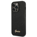 Guess GUHCP14XHGGSHK iPhone 14 Pro Max 6,7" czarny/black hard case Glitter Script