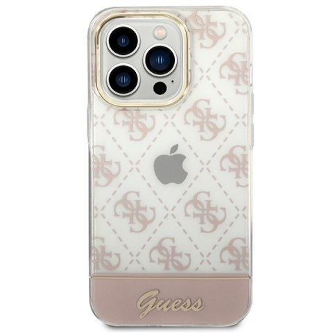 Guess GUHCP14LHG4MHP iPhone 14 Pro 6,1" różowy/pink hardcase 4G Pattern Script