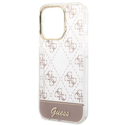 Guess GUHCP14LHG4MHP iPhone 14 Pro 6,1" różowy/pink hardcase 4G Pattern Script
