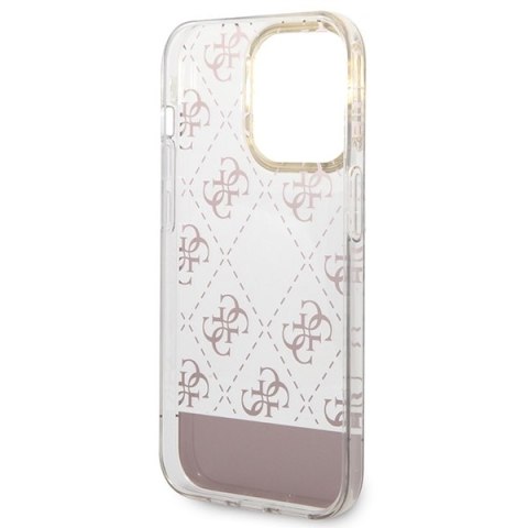 Guess GUHCP14LHG4MHP iPhone 14 Pro 6,1" różowy/pink hardcase 4G Pattern Script