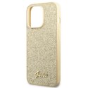 Guess GUHCP14LHGGSHD iPhone 14 Pro 6,1" złoty/gold hard case Glitter Script