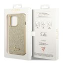 Guess GUHCP14LHGGSHD iPhone 14 Pro 6,1" złoty/gold hard case Glitter Script