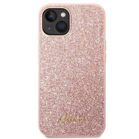 Guess GUHCP14MHGGSHP iPhone 14 Plus 6,7" różowy/pink hard case Glitter Script