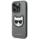 Karl Lagerfeld KLHCP14XSAPCHG iPhone 14 Pro Max 6,7" hardcase srebrny/silver Saffiano Choupette Head Patch