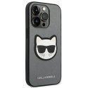 Karl Lagerfeld KLHCP14LSAPCHG iPhone 14 Pro 6,1" hardcase srebrny/silver Saffiano Choupette Head Patch