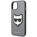 Karl Lagerfeld KLHCP14MSAPCHG iPhone 14 Plus 6,7" hardcase srebrny/silver Saffiano Choupette Head Patch