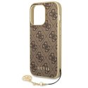 Guess GUHCP14LGF4GBR iPhone 14 Pro 6,1" brązowy/brown hardcase 4G Charms Collection