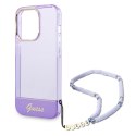 Guess GUHCP14LHGCOHU iPhone 14 Pro 6,1" fioletowy/purple hardcase Translucent Pearl Strap