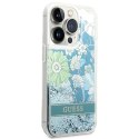 Guess GUHCP14LLFLSN iPhone 14 Pro 6,1" zielony/green hardcase Flower Liquid Glitter