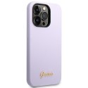 Guess GUHCP14LSLSMU iPhone 14 Pro 6,1" fioletowy/purple hard case Silicone Vintage Gold Logo