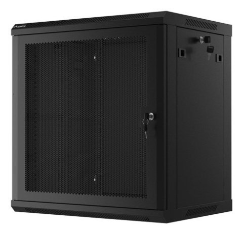 SZAFA INSTALACYJNA RACK WISZĄCA 19" 12U 600X450 CZARNA DRZWI PERFOROWANE LANBERG (FLAT PACK)