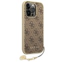 Guess GUHCP14XGF4GBR iPhone 14 Pro Max 6,7" brązowy/brown hardcase 4G Charms Collection