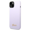 Guess GUHCP14SSLSMU iPhone 14 6,1" fioletowy/purple hard case Silicone Vintage Gold Logo