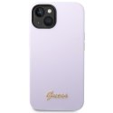 Guess GUHCP14SSLSMU iPhone 14 6,1" fioletowy/purple hard case Silicone Vintage Gold Logo