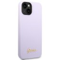 Guess GUHCP14SSLSMU iPhone 14 6,1" fioletowy/purple hard case Silicone Vintage Gold Logo