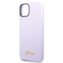 Guess GUHCP14SSLSMU iPhone 14 6,1" fioletowy/purple hard case Silicone Vintage Gold Logo