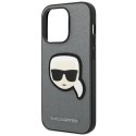 Karl Lagerfeld KLHCP14XSAPKHG iPhone 14 Pro Max 6,7" srebrny/silver hardcase Saffiano Karl`s Head Patch