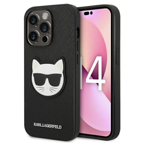 Karl Lagerfeld KLHCP14LSAPCHK iPhone 14 Pro 6,1" hardcase czarny/black Saffiano Choupette Head Patch