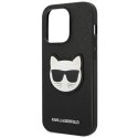 Karl Lagerfeld KLHCP14LSAPCHK iPhone 14 Pro 6,1" hardcase czarny/black Saffiano Choupette Head Patch