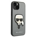 Karl Lagerfeld KLHCP14MSAPKHG iPhone 14 Plus 6,7" srebrny/silver hardcase Saffiano Karl`s Head Patch