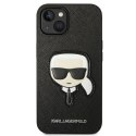 Karl Lagerfeld KLHCP14MSAPKHK iPhone 14 Plus 6,7" czarny/black hardcase Saffiano Karl`s Head Patch