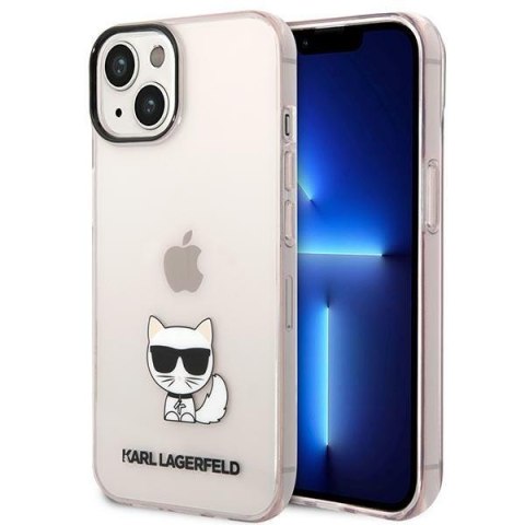 Karl Lagerfeld KLHCP14SCTTRI iPhone 14 6,1" hardcase różowy/pink Transparent Choupette Body