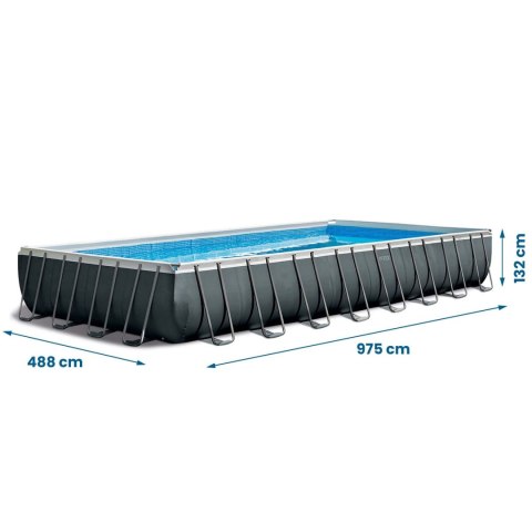 Basen ogrodowy stelażowy 975 x 488 x 132 cm 21w1 INTEX 26378 + hulajnoga GRATIS