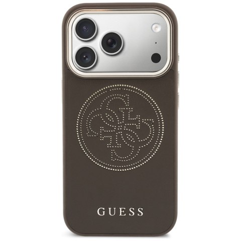 Etui Guess Perforated 4G MagSafe do iPhone 17 Pro brązowy