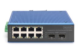 Industrial 8+2-Port Fast Ethernet PoE Switch 8 Port PoE FE RJ45, 2 GE SFP Ports