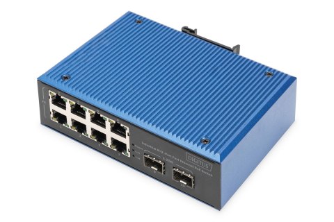 Industrial 8+2-Port Fast Ethernet PoE Switch 8 Port PoE FE RJ45, 2 GE SFP Ports