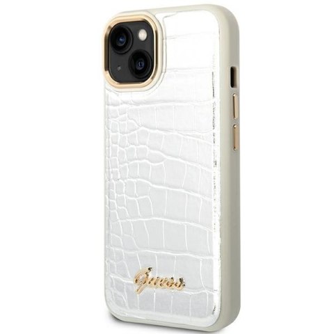 Guess GUHCP14MHGCRHS iPhone 14 Plus 6,7" srebrny/silver hardcase Croco Collection