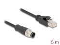 DeLOCK Kabel M12 A-coded 8 pin, męski na RJ45 męski PVC, 5 m