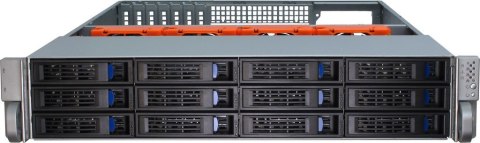 Inter-Tech IPC 2U-2412 Rack Czarny, Srebrny