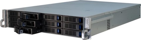 Inter-Tech IPC 2U-2412 Rack Czarny, Srebrny
