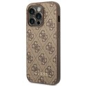 Guess GUHCP14LG4GFBR iPhone 14 Pro 6,1" brązowy/brown hard case 4G Metal Gold Logo