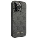 Guess GUHCP14XG4GFGR iPhone 14 Pro Max 6,7" szary/grey hard case 4G Metal Gold Logo