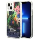 Guess GUHCP14MLFLSB iPhone 14 Plus 6,7" niebieski/blue hardcase Flower Liquid Glitter