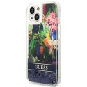 Guess GUHCP14MLFLSB iPhone 14 Plus 6,7" niebieski/blue hardcase Flower Liquid Glitter