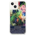 Guess GUHCP14MLFLSB iPhone 14 Plus 6,7" niebieski/blue hardcase Flower Liquid Glitter