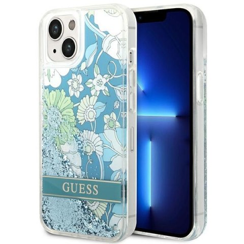 Guess GUHCP14MLFLSN iPhone 14 Plus 6,7" zielony/green hardcase Flower Liquid Glitter