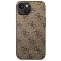 Guess GUHCP14SG4GFBR iPhone 14 6,1" brązowy/brown hard case 4G Metal Gold Logo