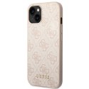 Guess GUHCP14SG4GFPI iPhone 14 6,1" różowy/pink hard case 4G Metal Gold Logo