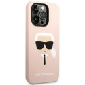Karl Lagerfeld KLHCP14LSLKHLP iPhone 14 Pro 6,1" hardcase różowy/pink Silicone Karl`s Head